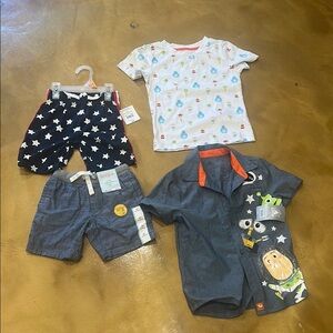 Disney Kids Shirt and Shorts Set - White, Blue, Gray. Various brands sizes 4T 5T